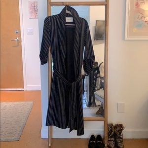 Navy/White pinstripe duster robe